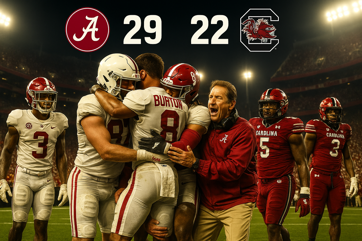 college football players and coach