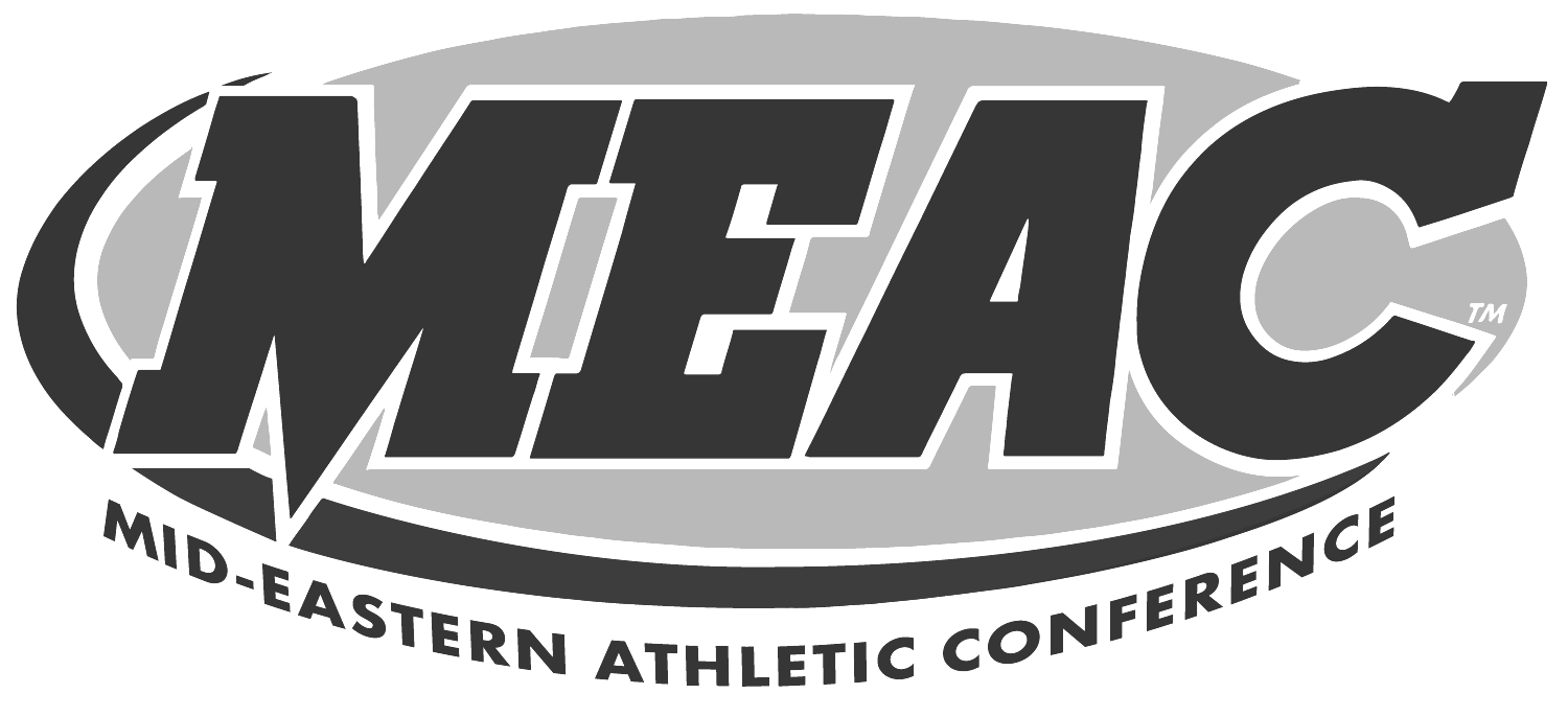 A black and white logo for the mid-eastern athletic conference