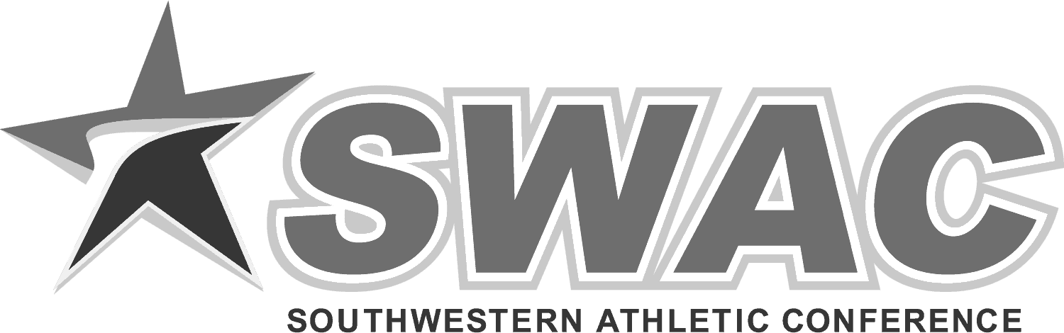 A black and white logo for the southwestern athletic conference
