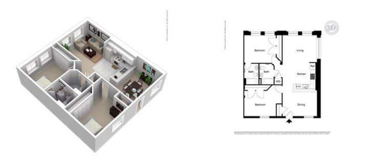 2B-2B Floorplan | Historic Fifth Ward Lofts