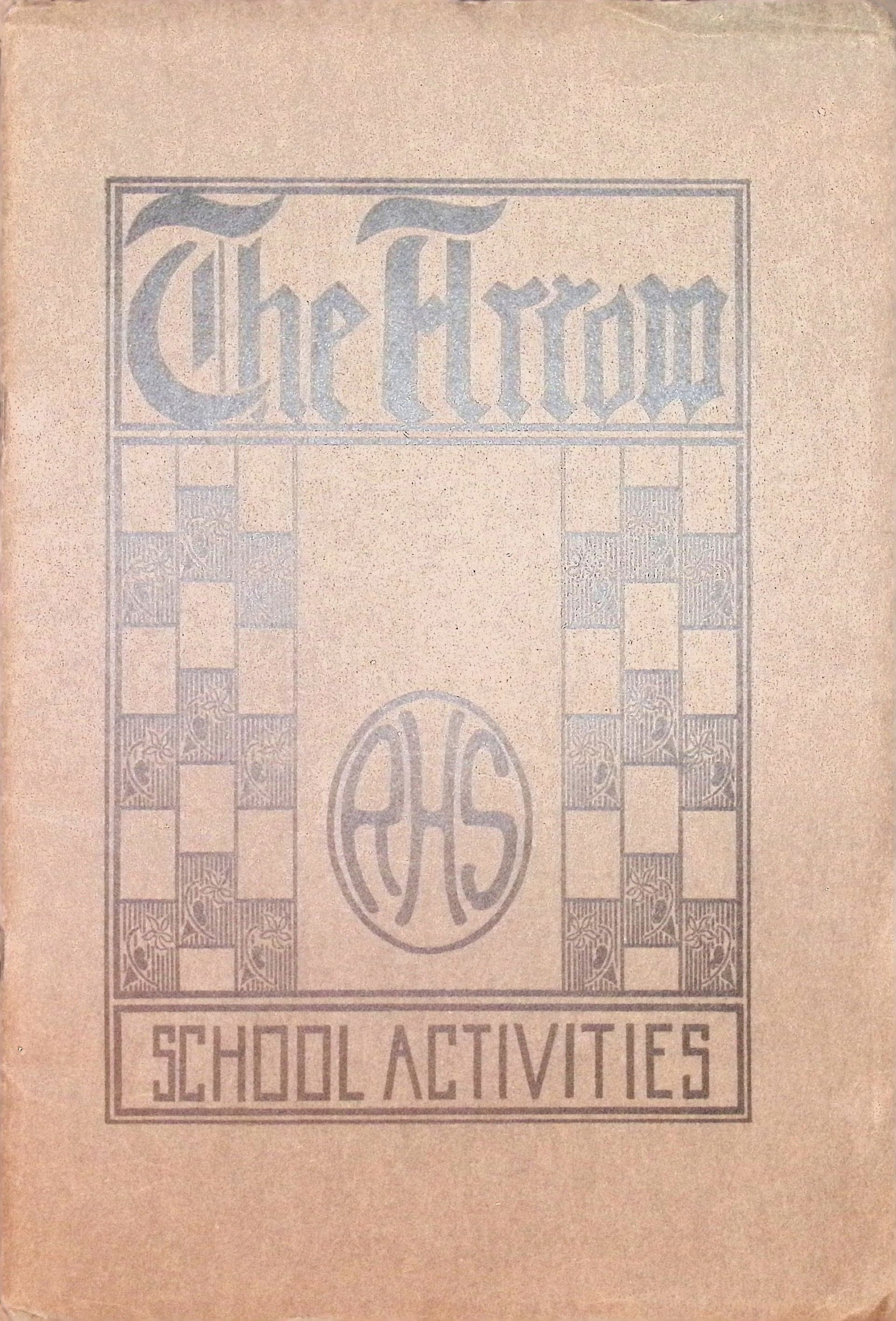 The front cover of a book titled the arrow school activities