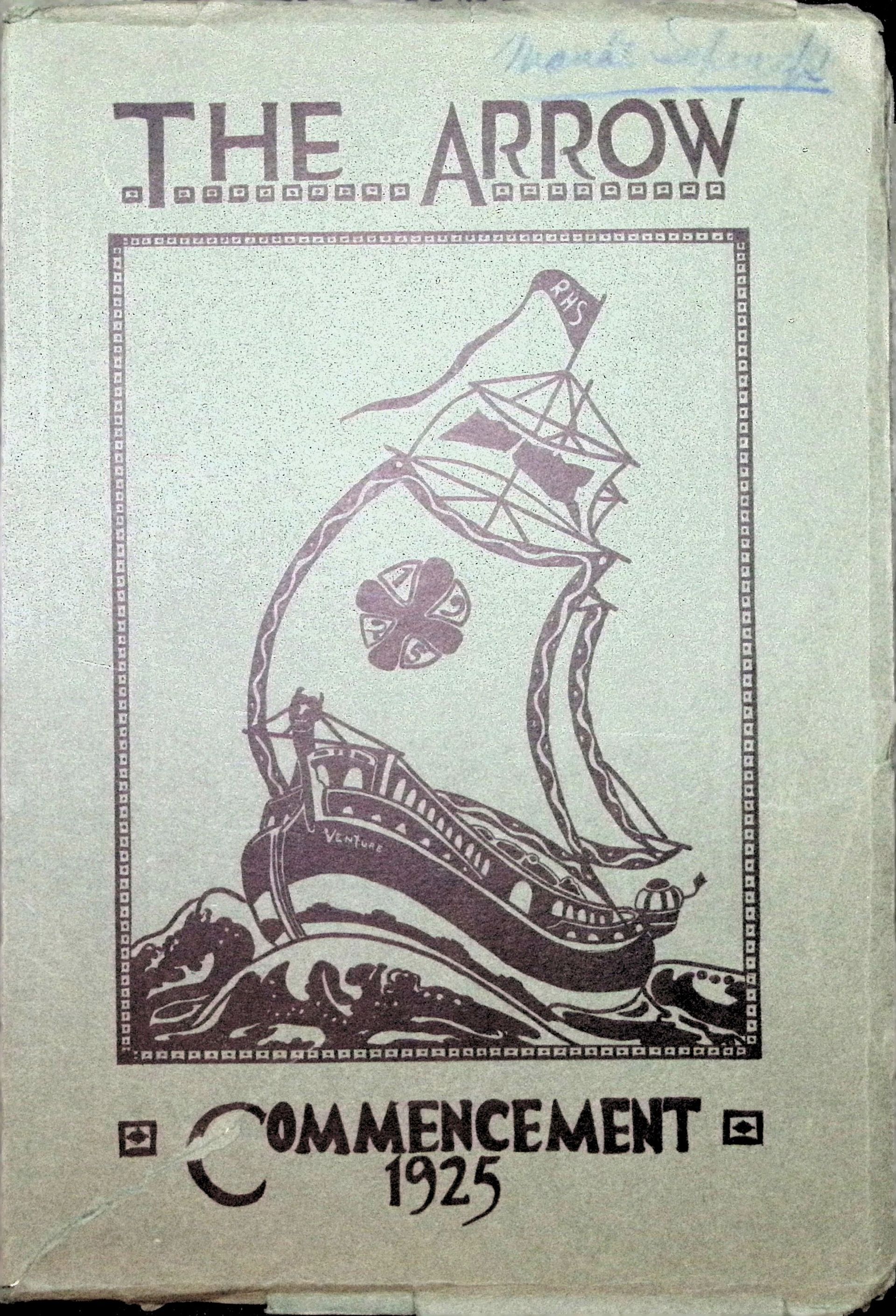 A book called the arrow with a ship on the cover