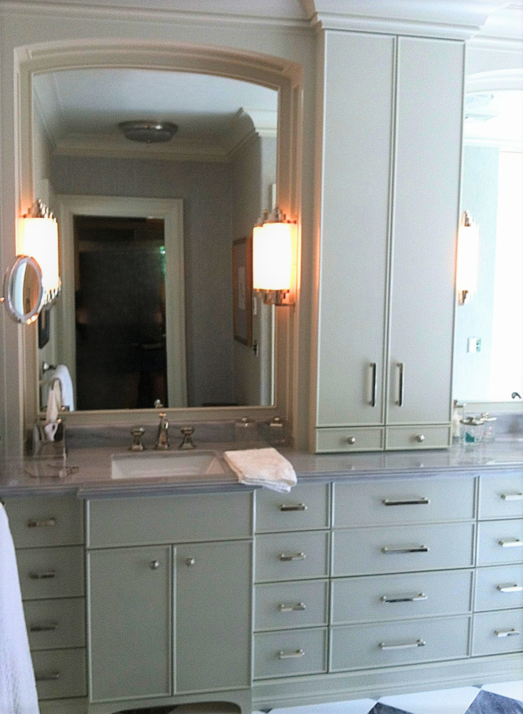 double bathroom vanity with a ton of storage