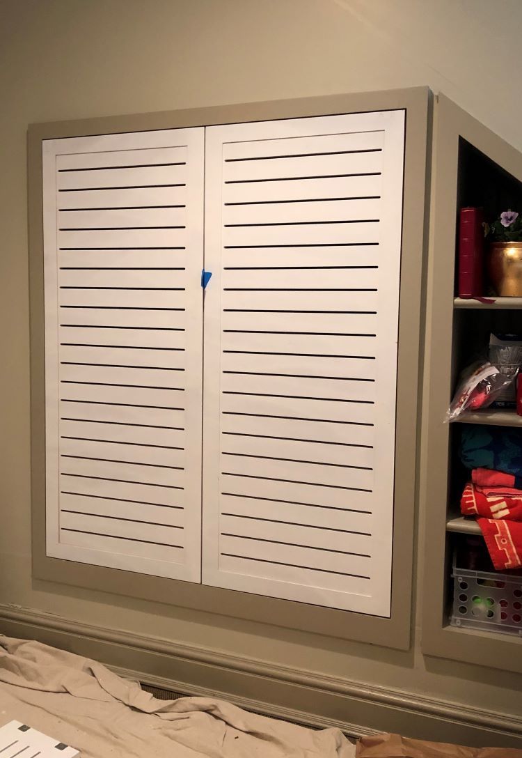 storage built into the eaves of a roof