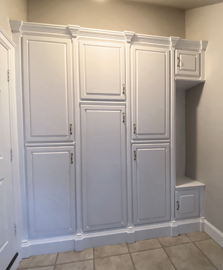 custom storage cabinetry for entrance way
