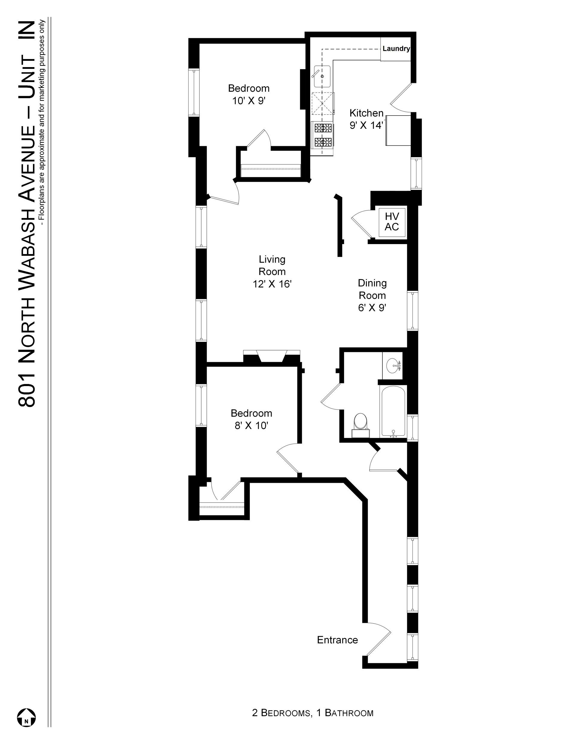 805 Unit 1N w Laundry