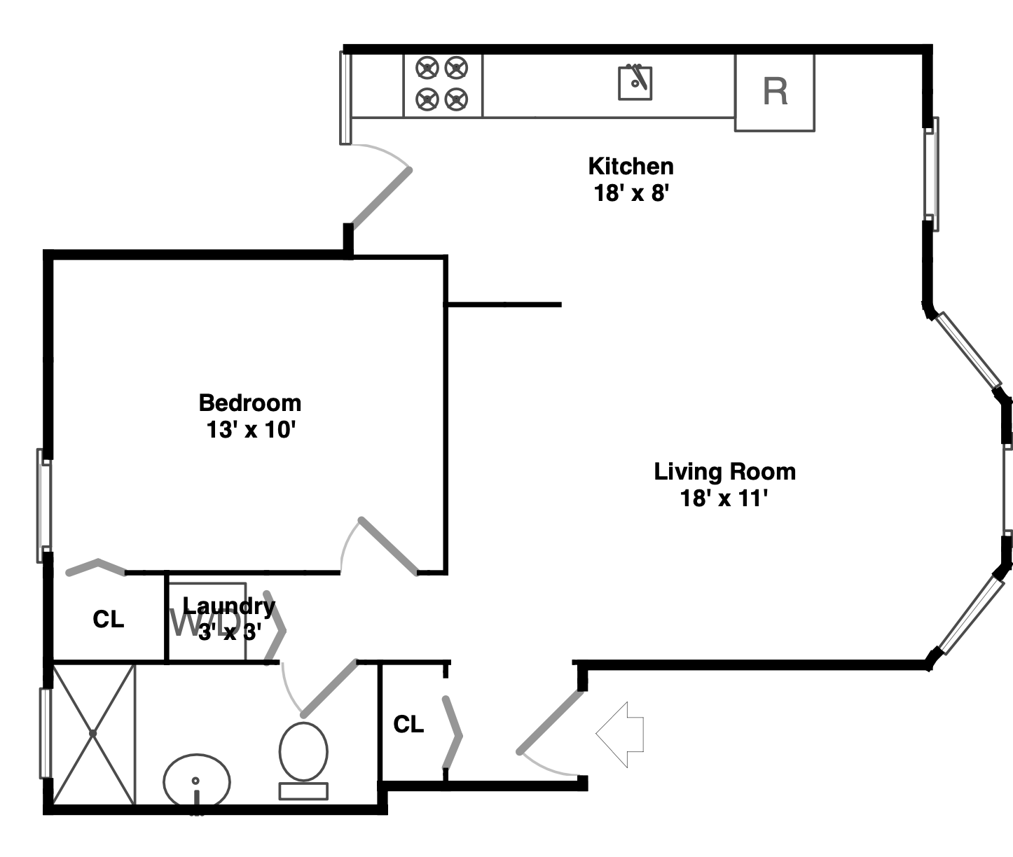 5557 N Magnolia Ave 1 Floor Plan