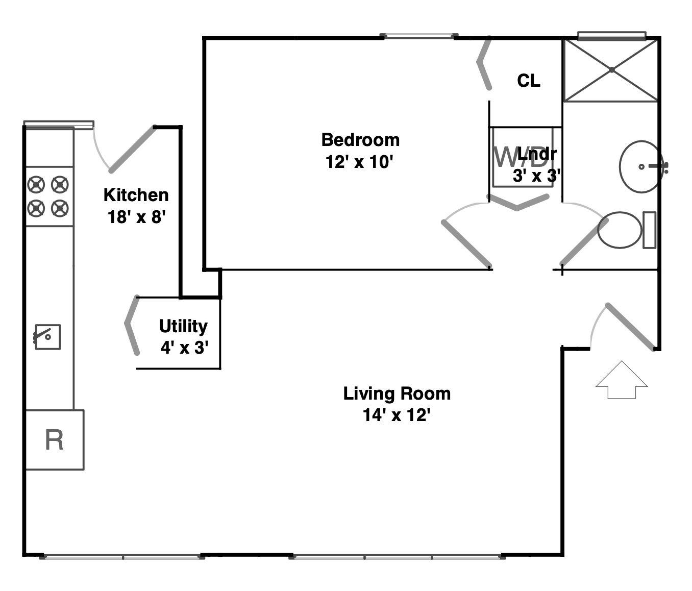 5553 N Magnolia Ave Unit #1E Floor Plan