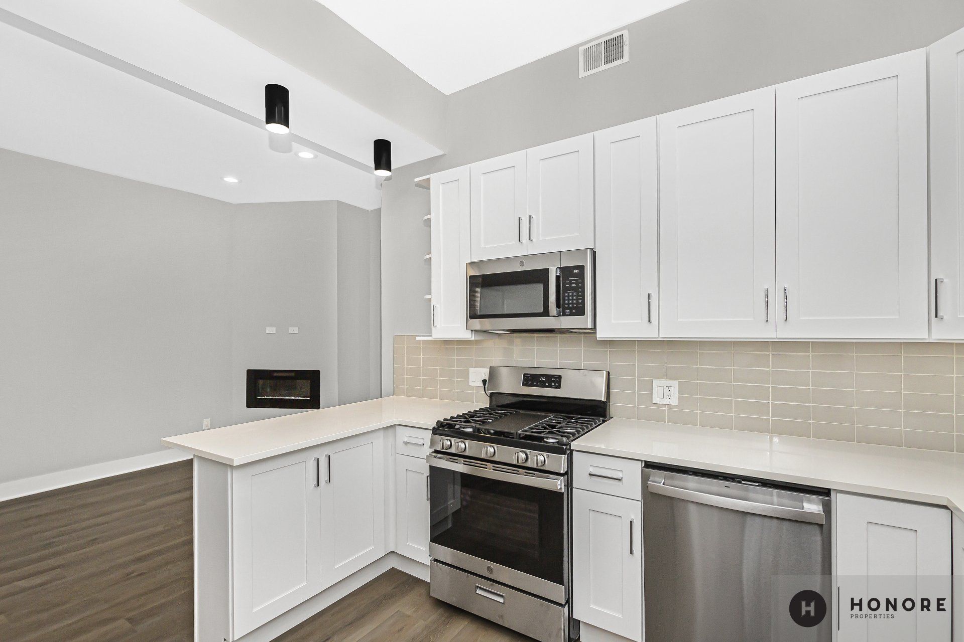 St Benedict Flats white cabinetry