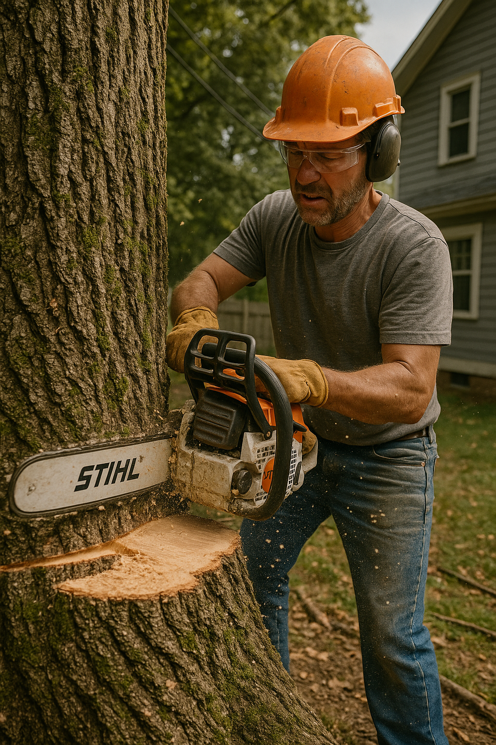 A tree that has been knocked over by a storm