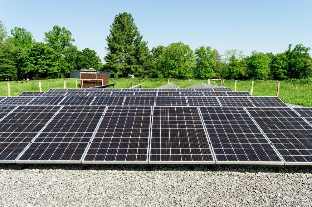 Solar Panels in a Field, Arrayed on Gravel — Gold City Solar & Electrical in Sunshine Coast, QLD