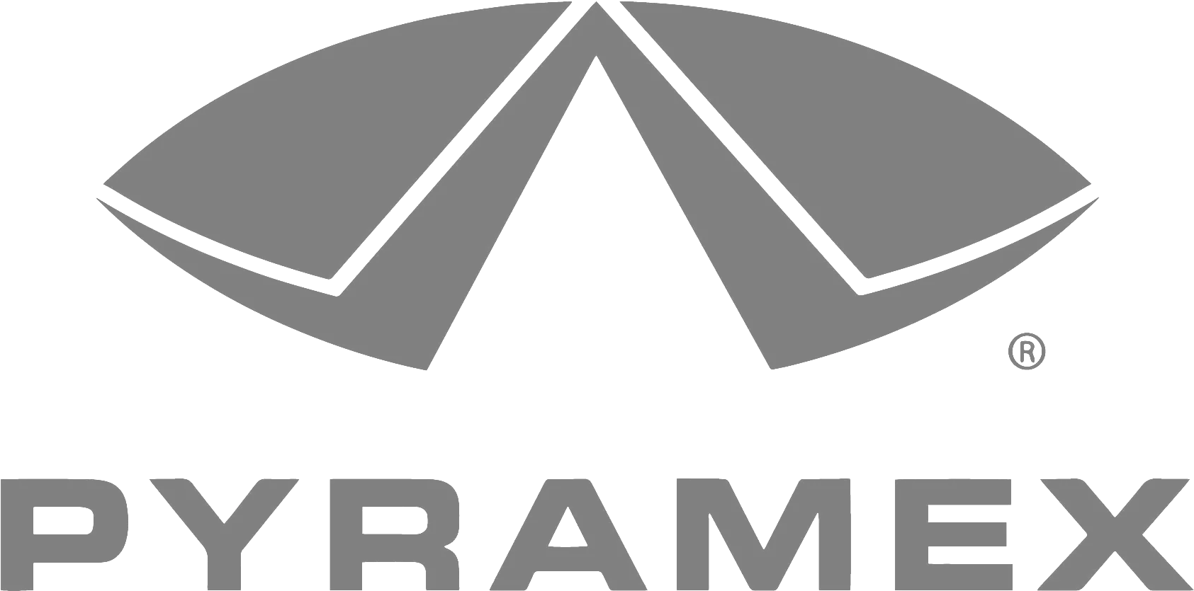 Black logo with a stylized eye shape and