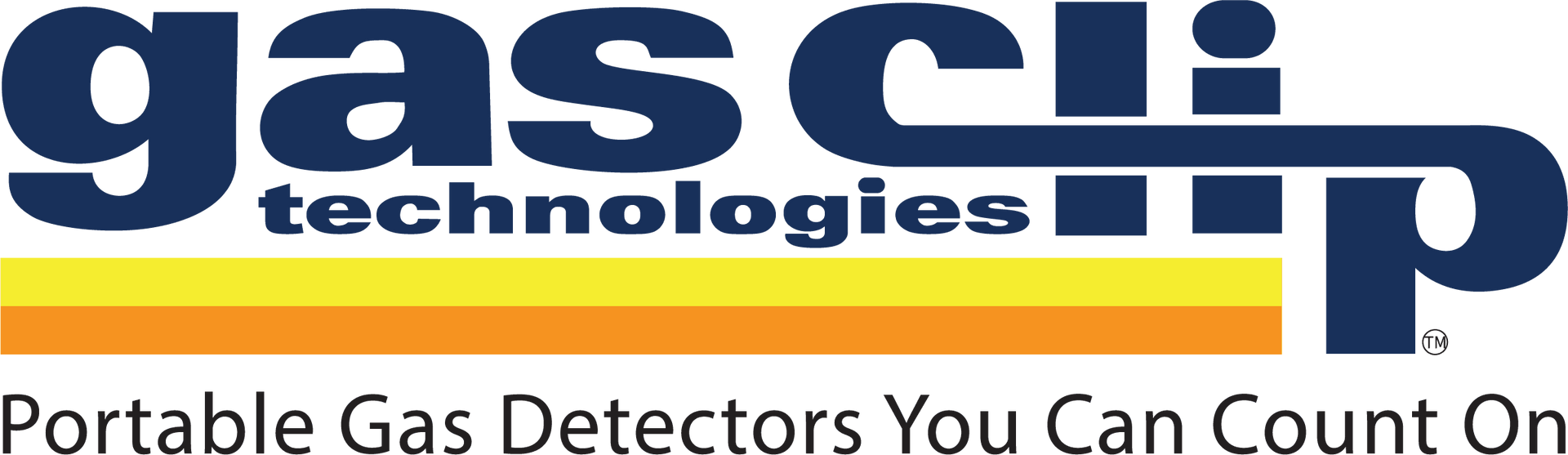 Gas Clip Technologies logo with text: Portable Gas Detectors You Can Count On.