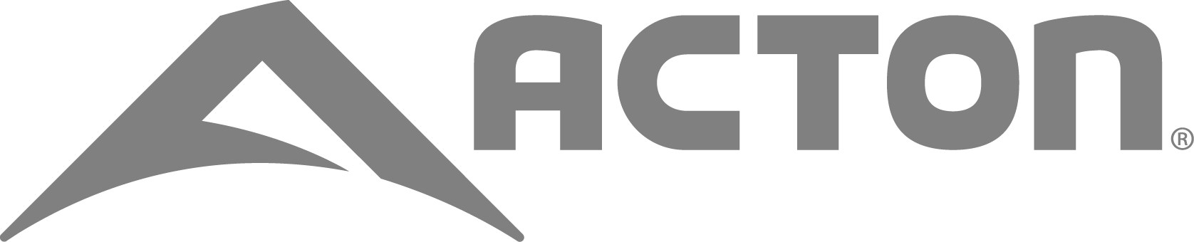 Logo for ACTON, with a blue upward-pointing triangle on the left and the word