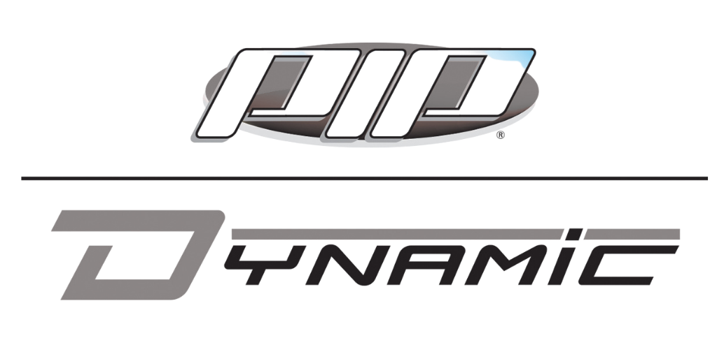 PIP Dynamic logo in black and white.