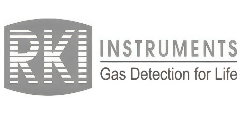 Logo for RKI Instruments, grey hexagon with 