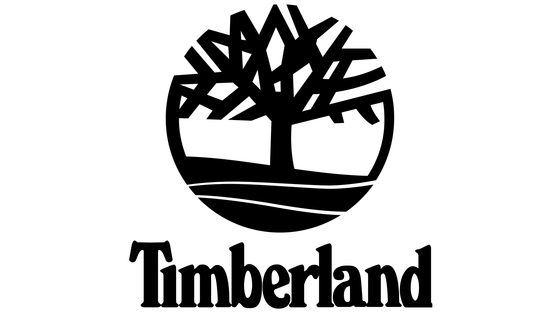 Timberland logo: A black tree within a black circle, with the brand name below.