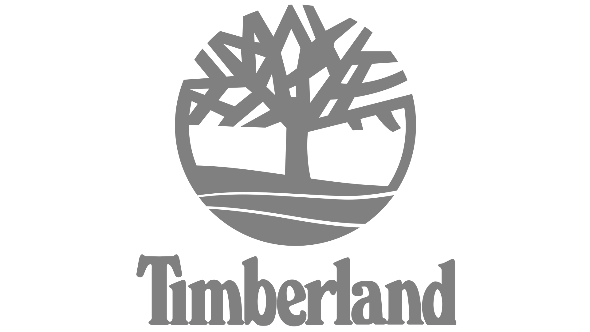 Timberland logo: A black tree within a black circle, with the brand name below.
