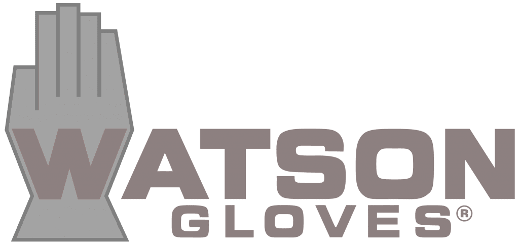 Watson Gloves logo with a hand outline and red text.
