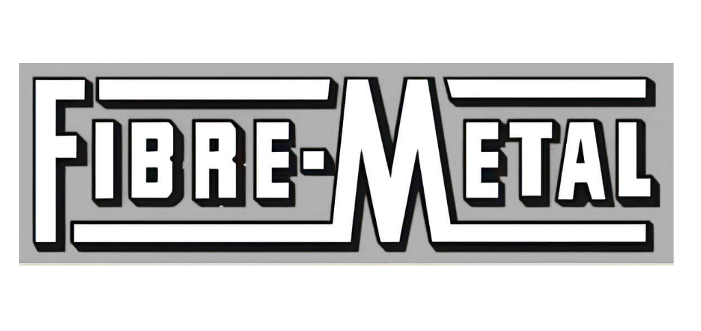 Fibre-Metal logo in white text on a grey background.