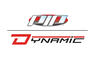 PIP Dynamic logo: White and red text on white background.