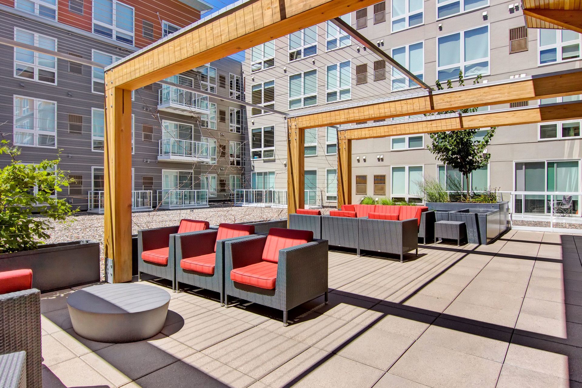 Lounge area at 7west in Minneapolis, MN.