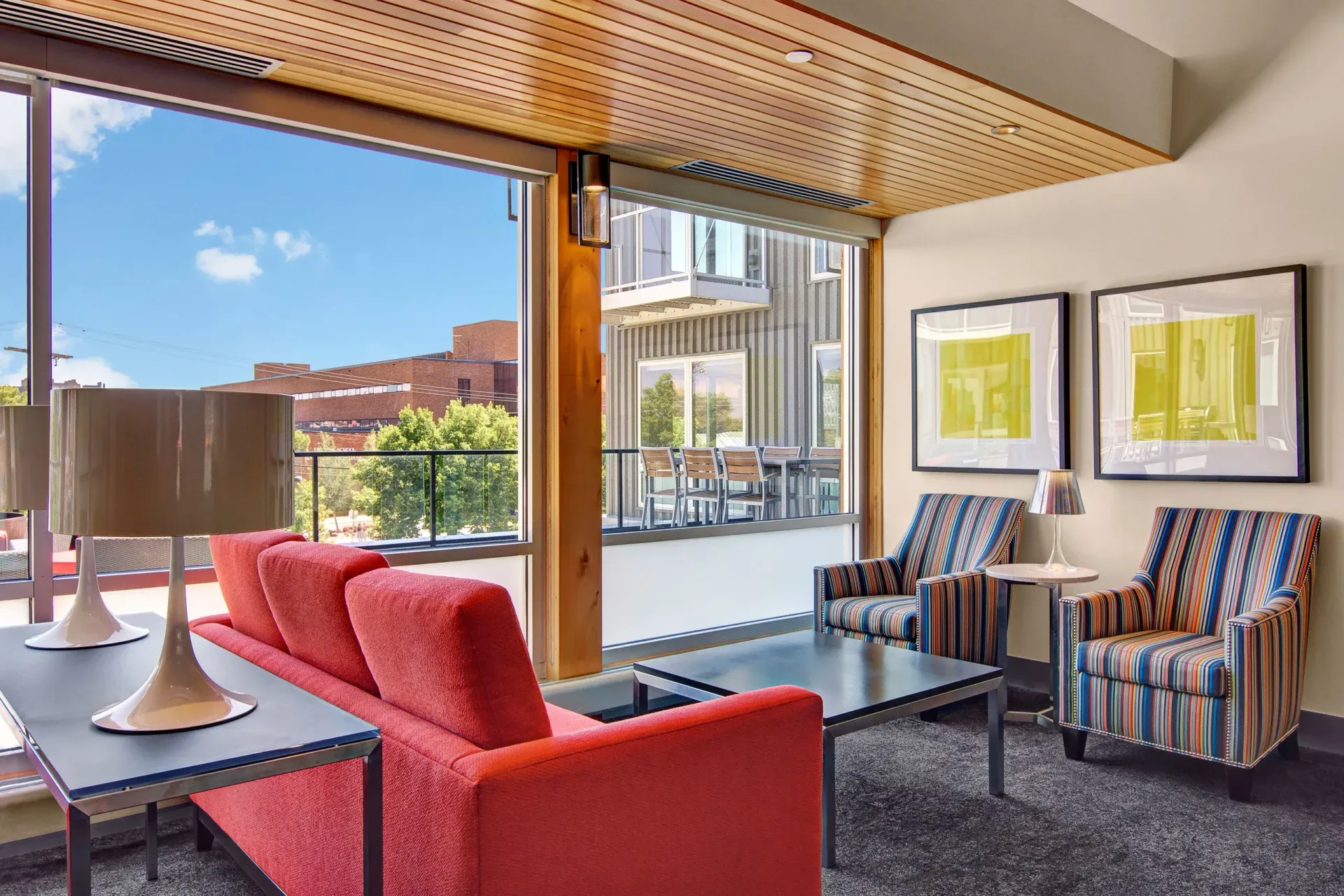 Clubhouse seating at 7west in Minneapolis, MN.
