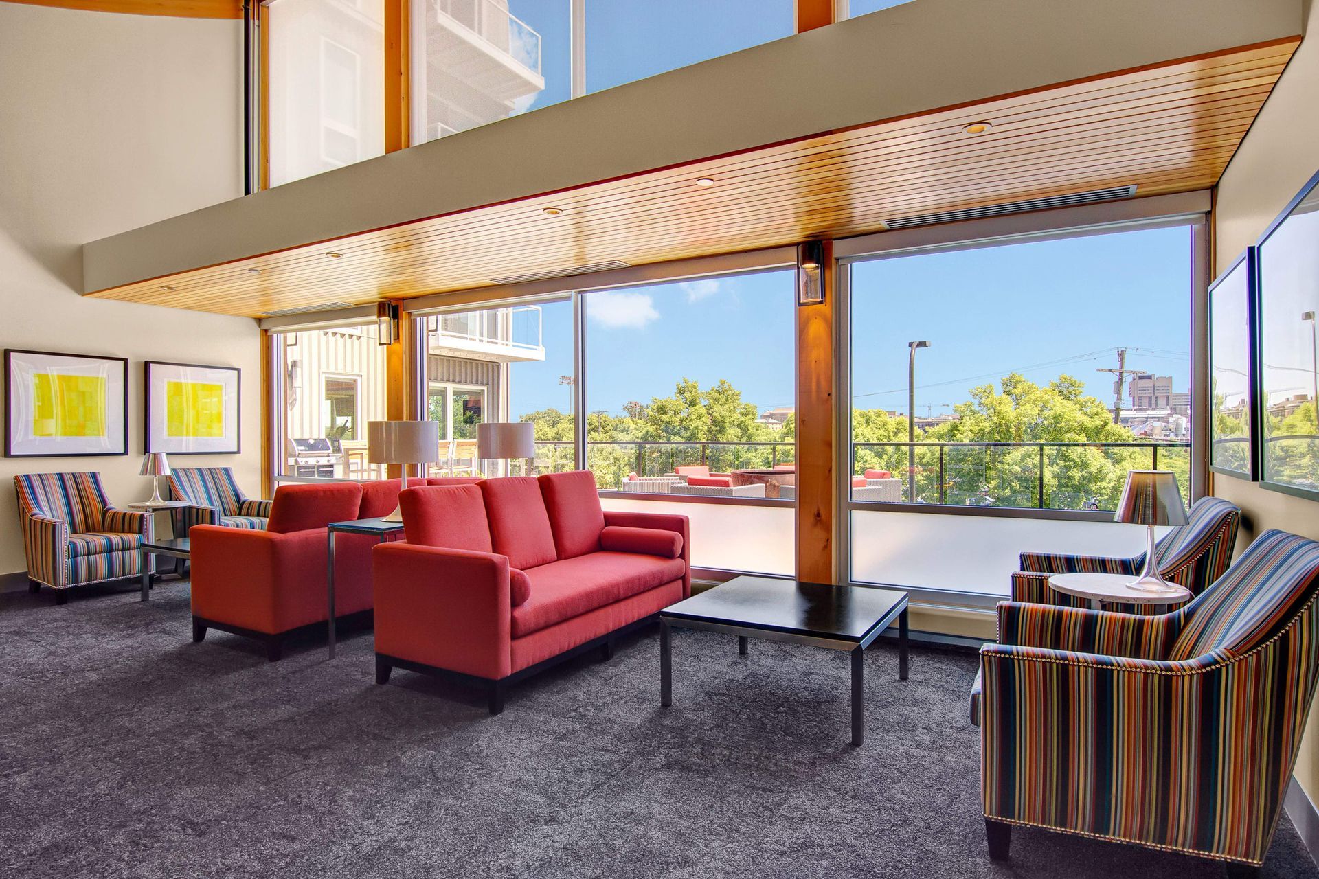 Clubhouse seating at 7west in Minneapolis, MN.