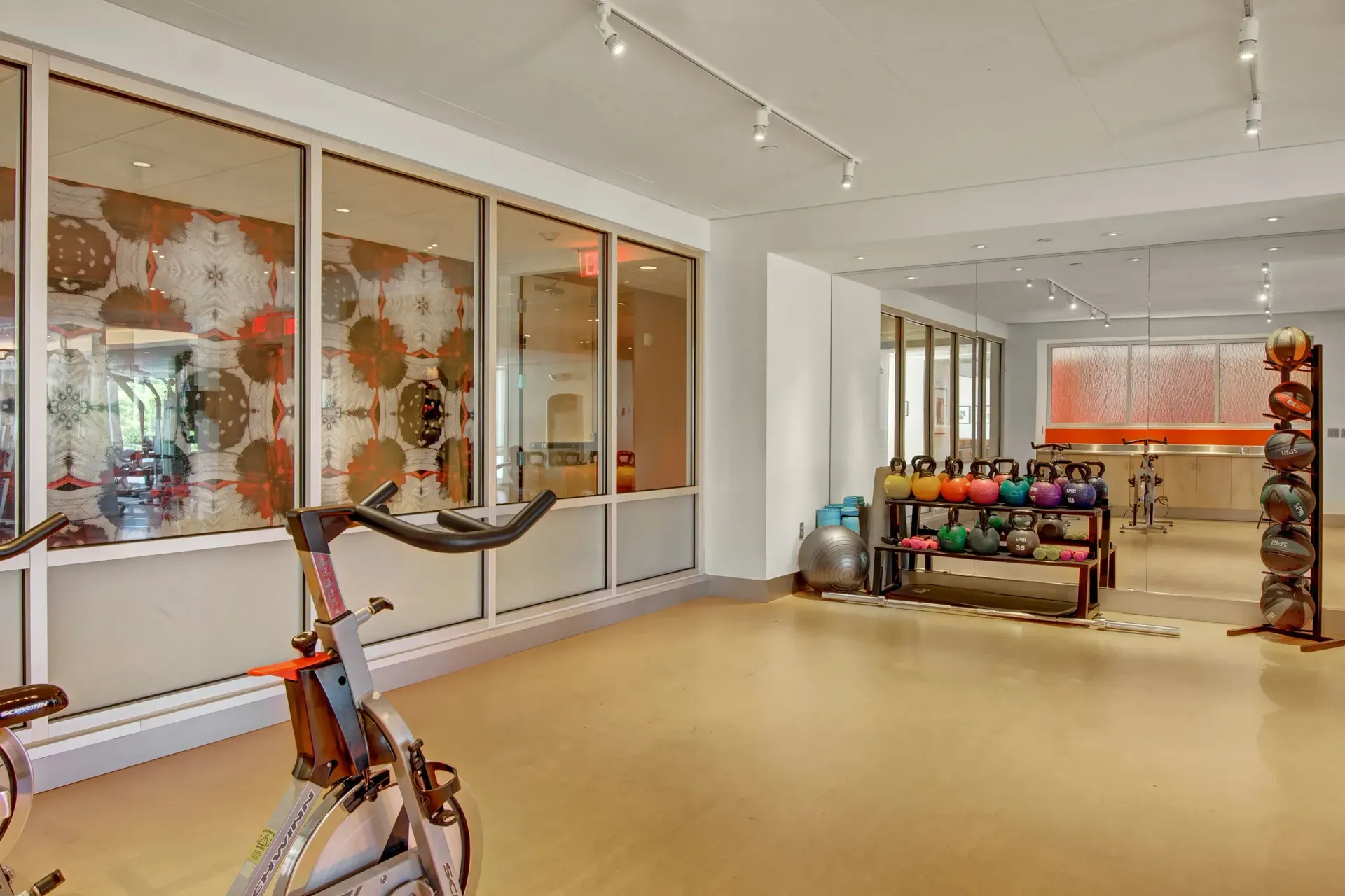 Yoga studio at 7west in Minneapolis, MN.