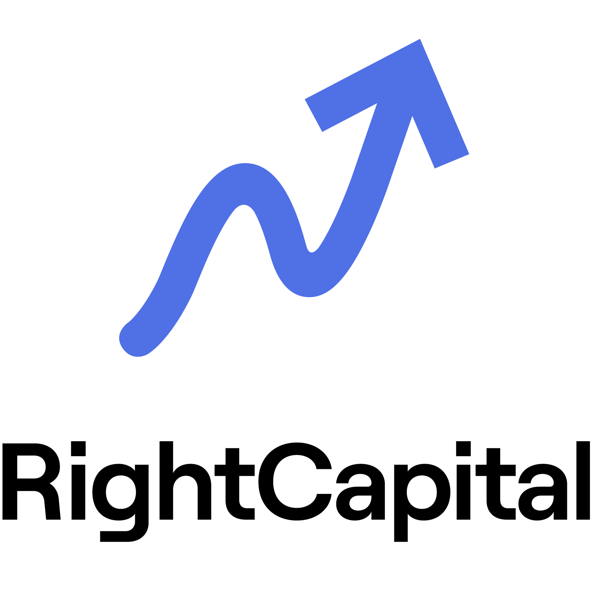 The logo for right capital has a blue arrow pointing up.