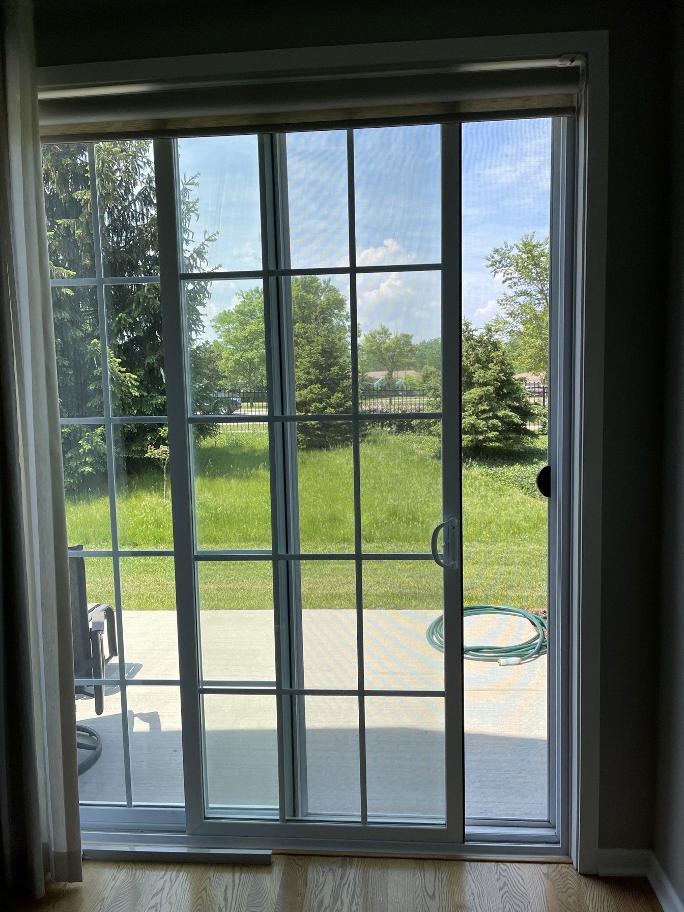 White Sliding Door With Grille — Palatine, IL —  Sliding Door & Window