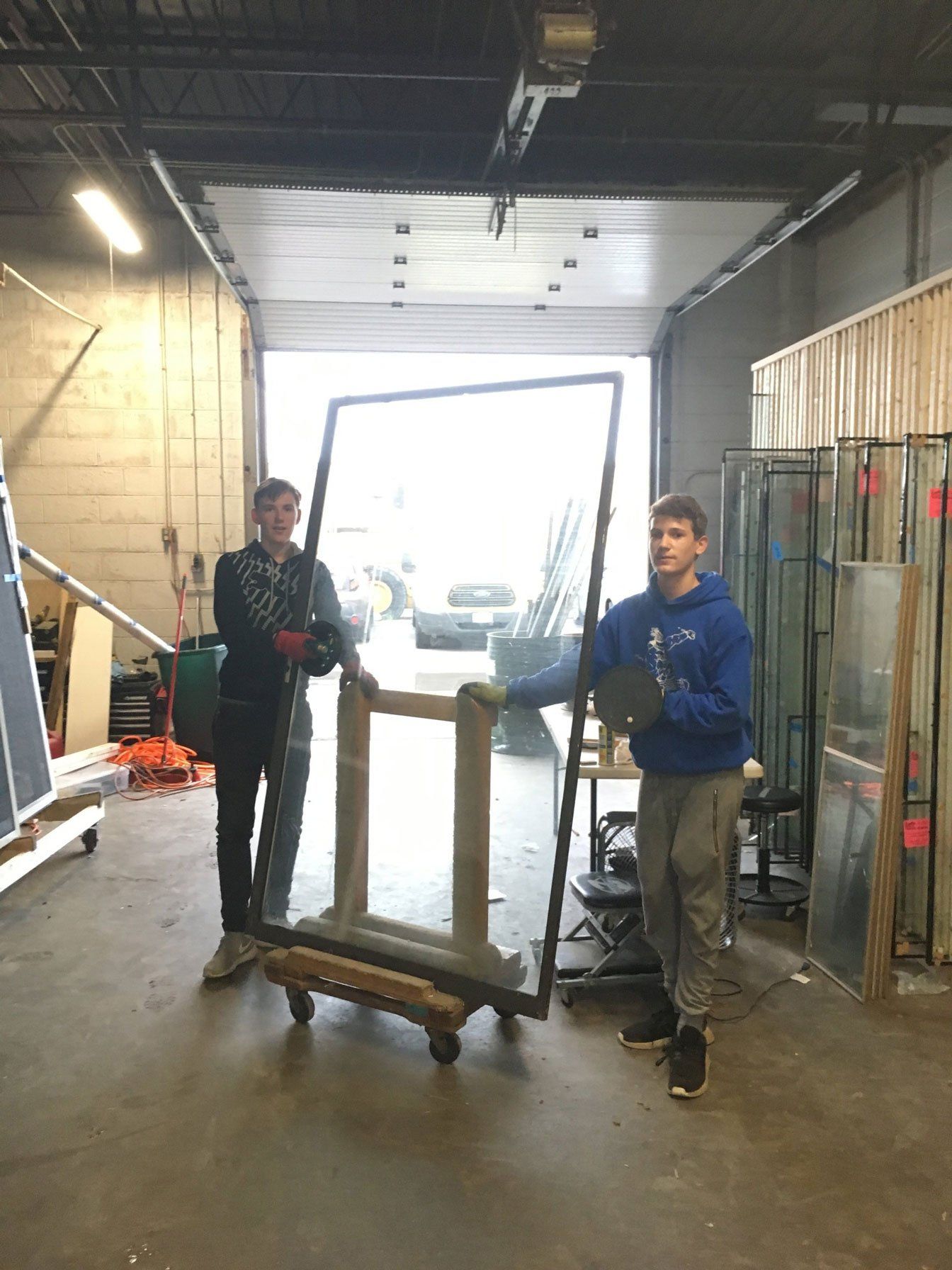 Two Man Delivering Sliding Door — Palatine, IL —  Sliding Door & Window