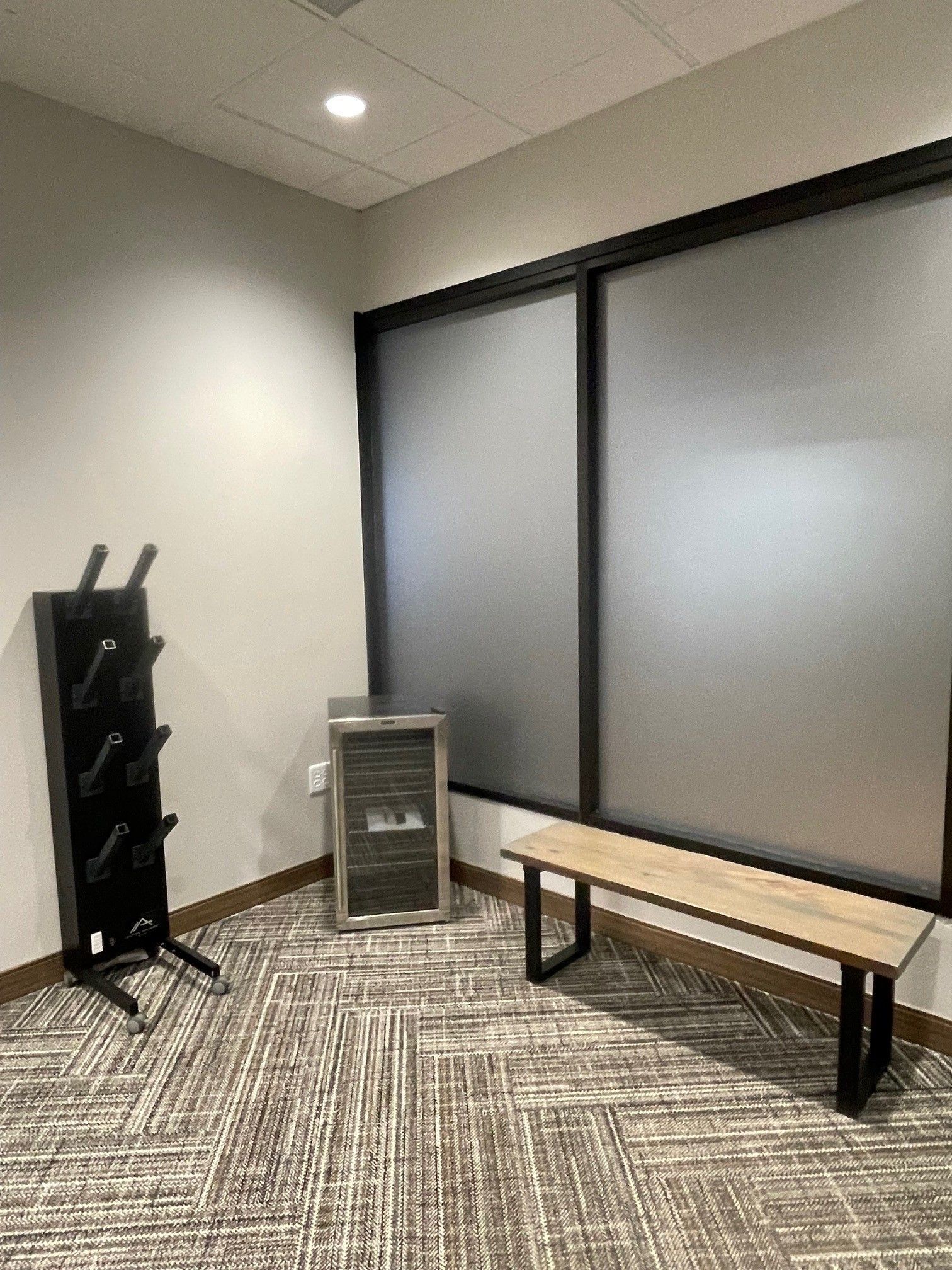 A rendering of a family suite from the inside looking out.