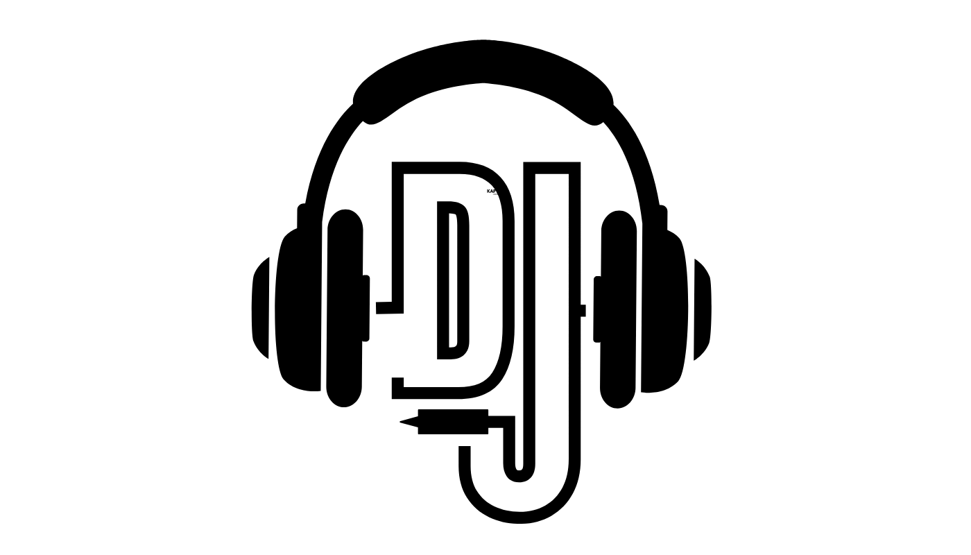 A pair of headphones with the letter dj on them.