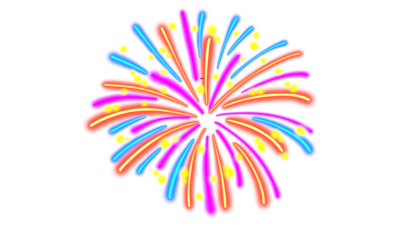 A colorful fireworks display on a white background.