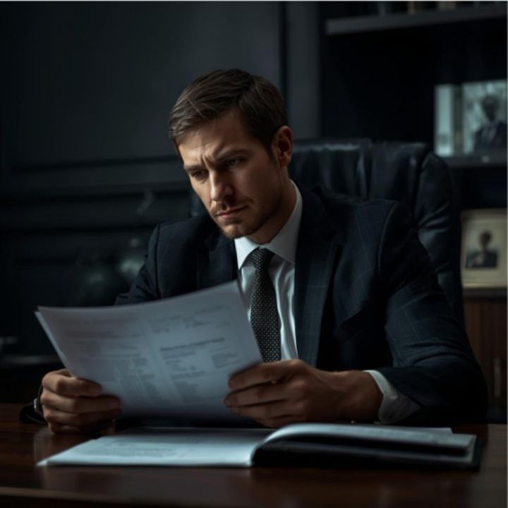 Family law investigator in Huntsville AL reviewing child custody case files