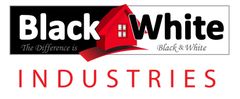 black and white roofing logo