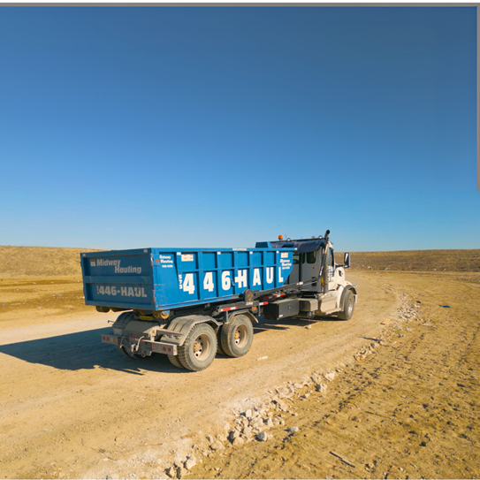 A truck on a dirt road