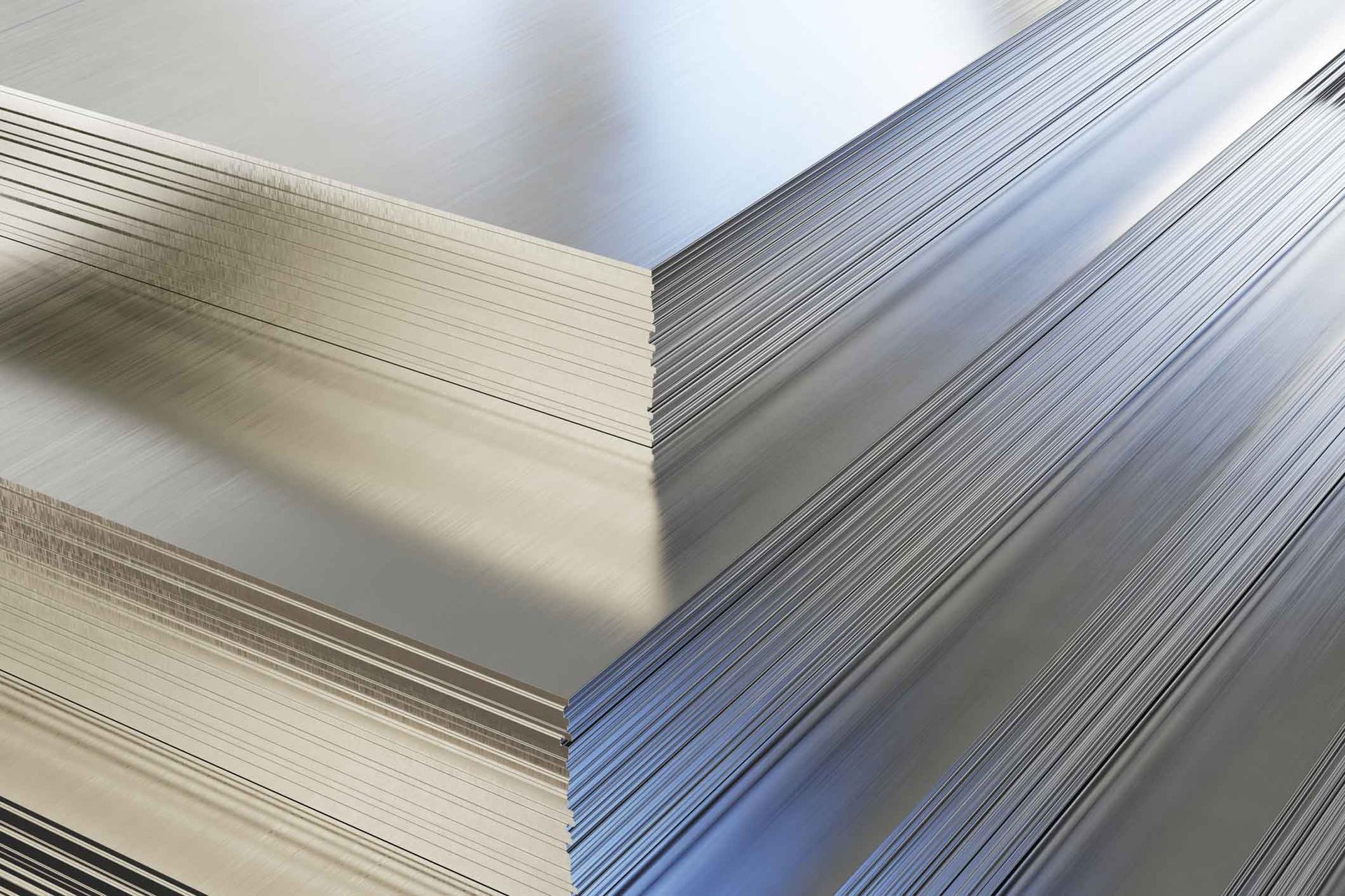 A close up of a stack of metal sheets