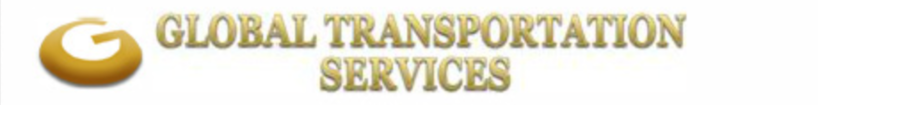 The gold logo for Global Transportation Services, featuring a stylized letter G icon next to the company name.