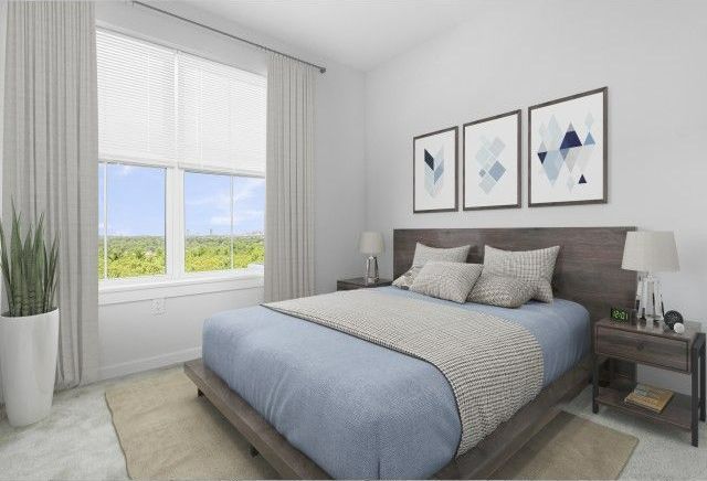 Bedroom at The Q with mdern design.