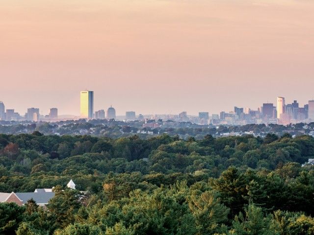 Boston skyline at The Q.