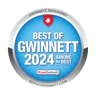 A badge that says best of gwinnett 2024 among the best