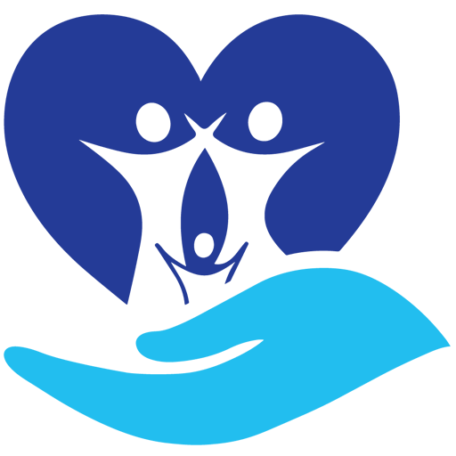 A hand is holding a heart with two people inside of it.