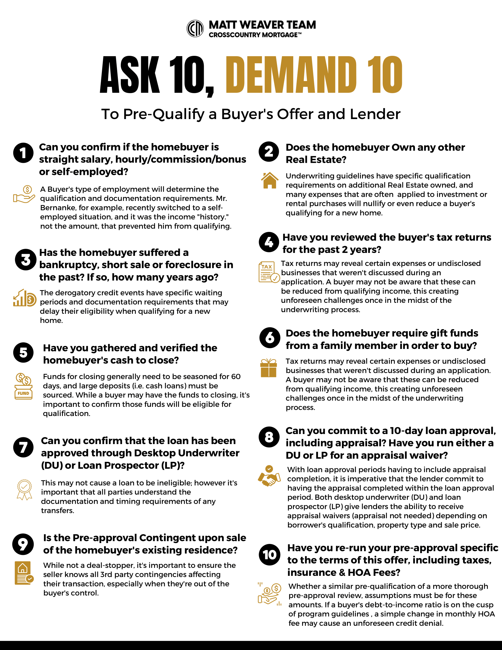 A poster that says `` ask 10 , demand 10 '' on it.