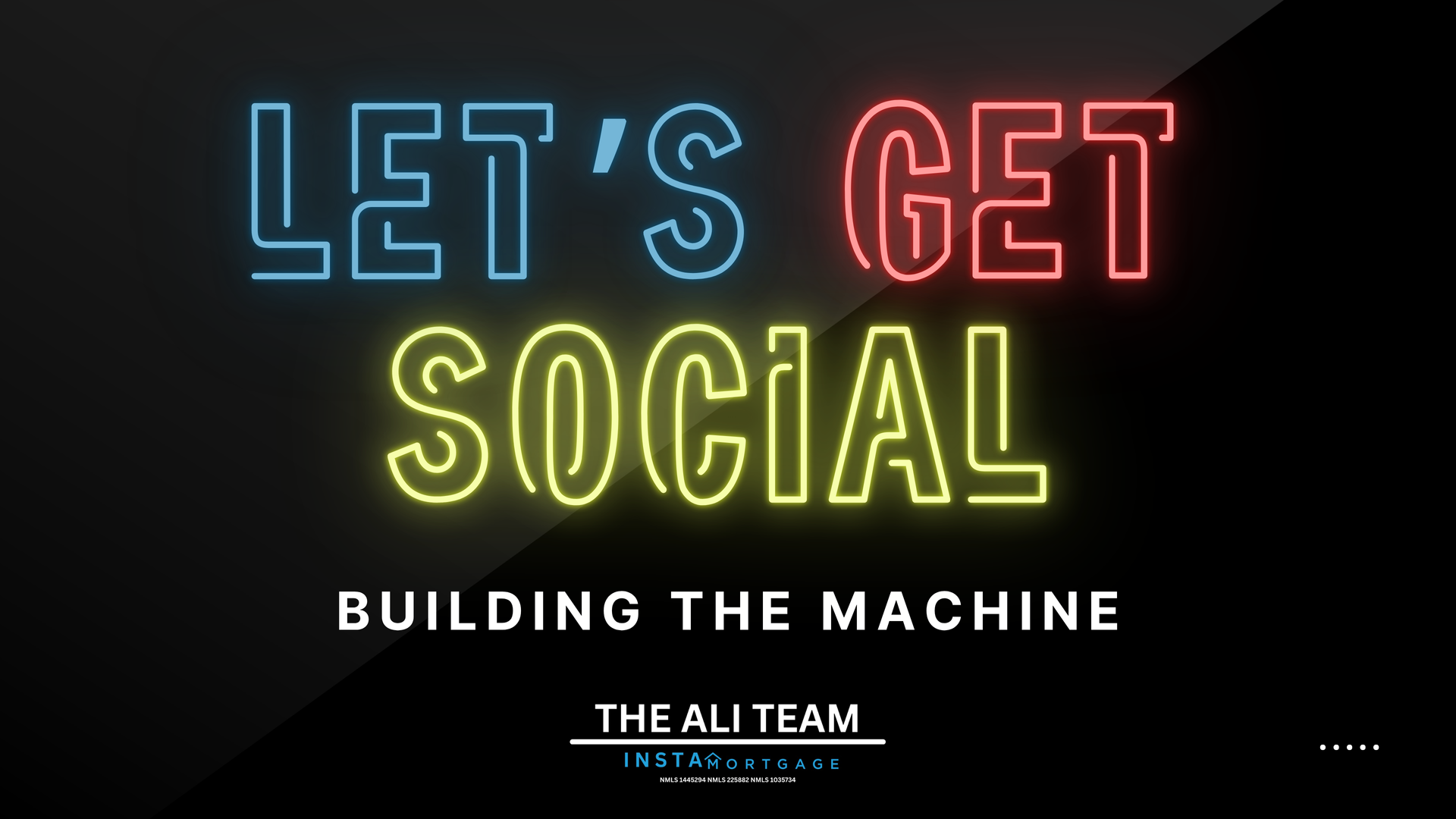 A neon sign that says let 's get social