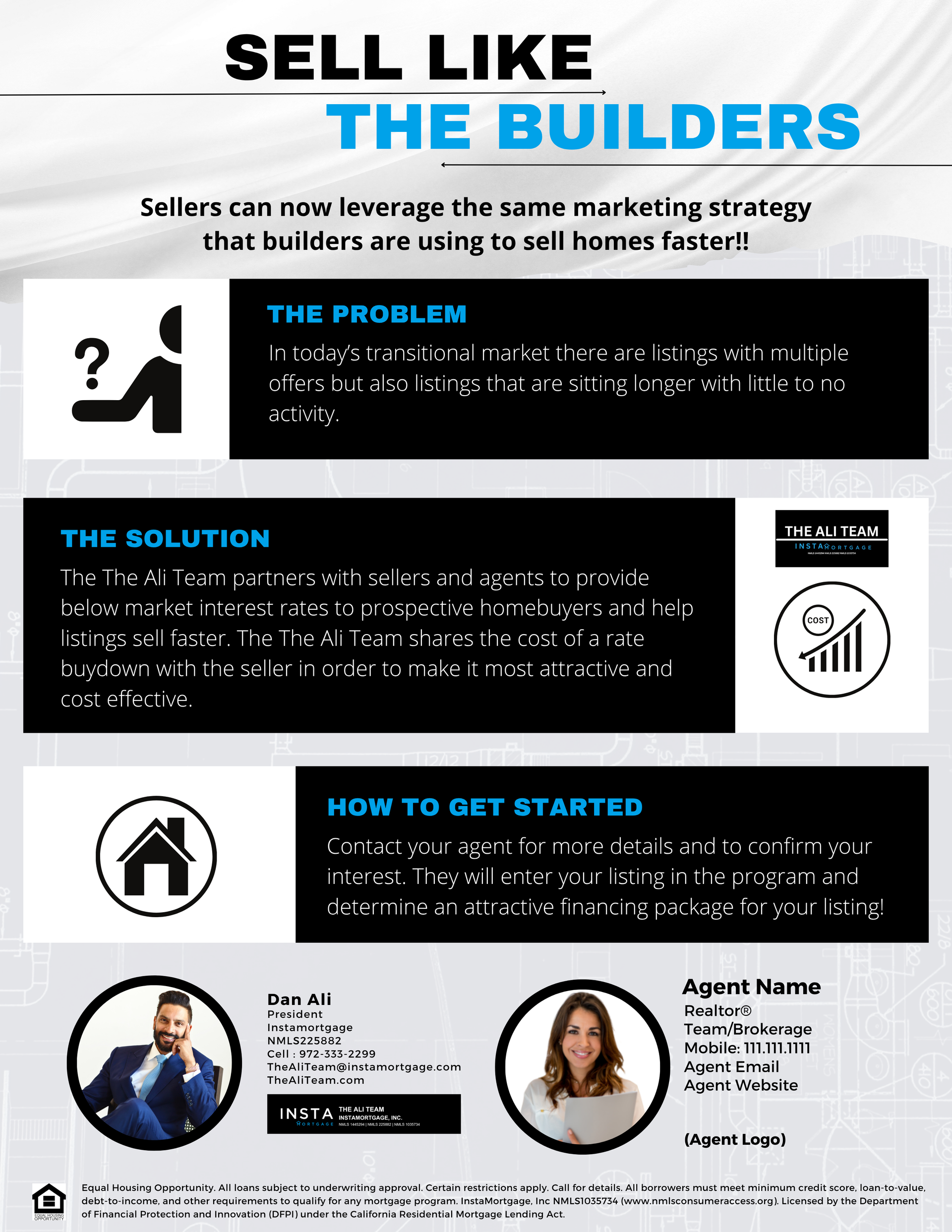 A poster about how to sell like the builders