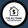 The ali team instamortgage logo on a blue background