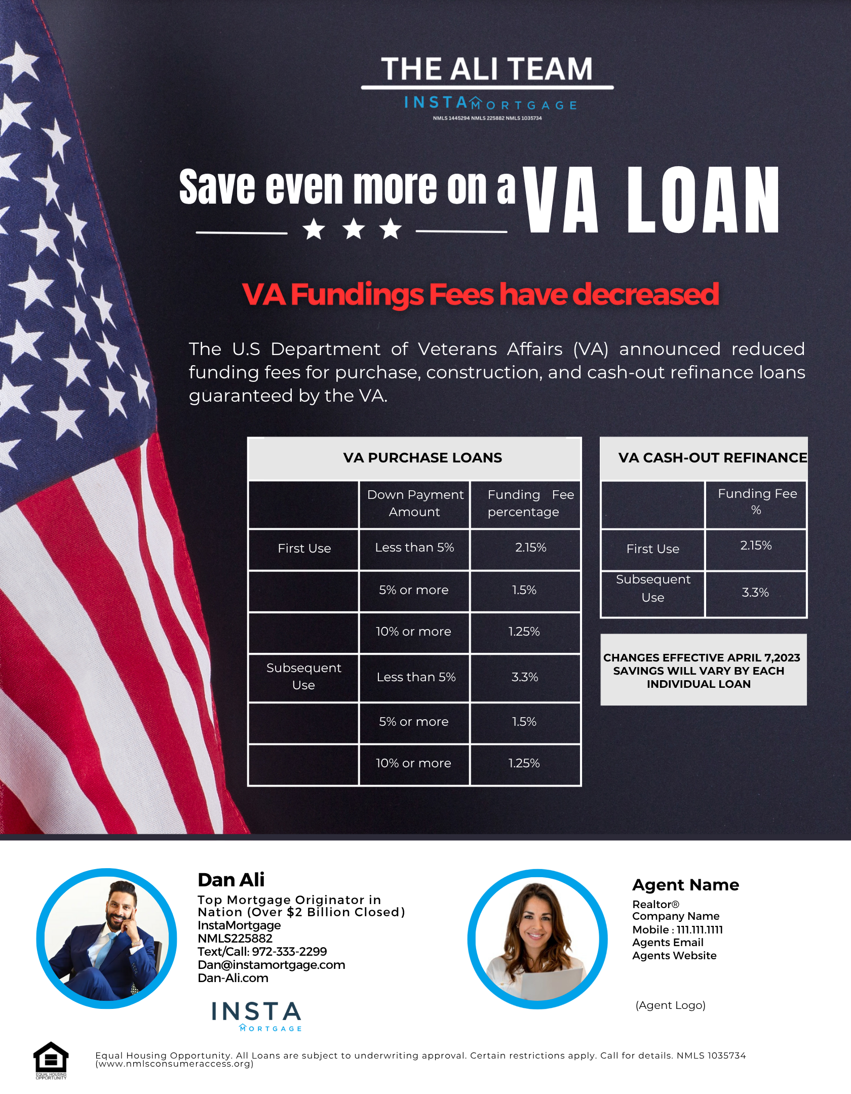A poster that says save even more on a va loan