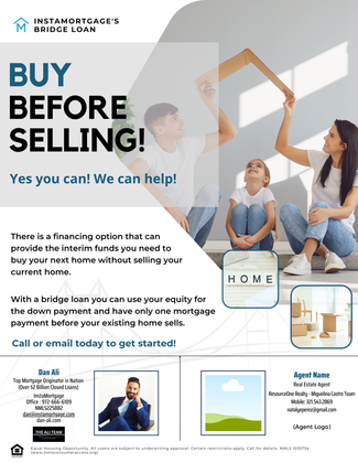 A flyer that says `` buy before selling ! yes you can ! we can help ! ''